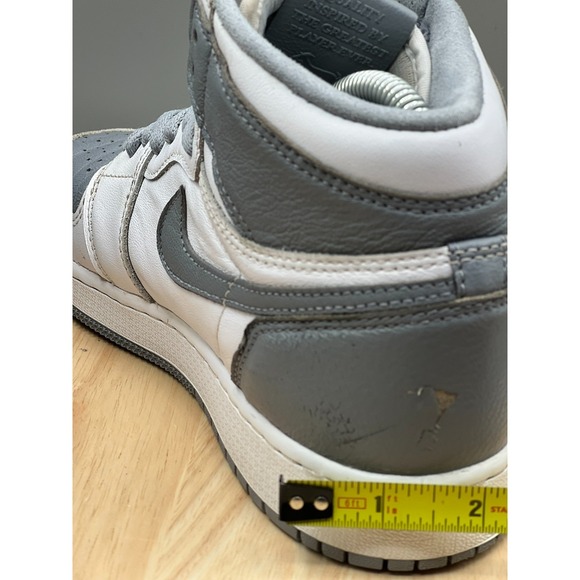 Nike 575441-037 Air Jordan 1 Retro High OG Stealth GS 6Y Shoes White Grey READ - Picture 16 of 16